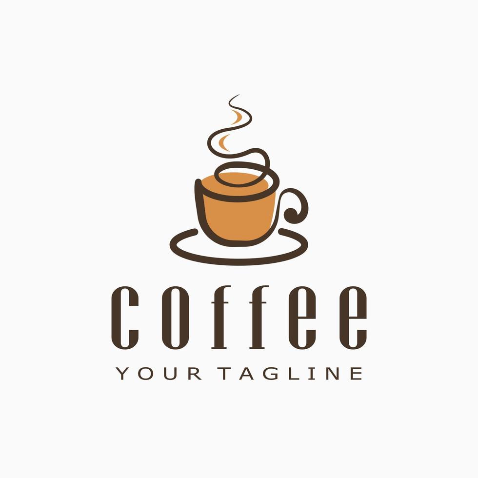 coffee shop logo design template. eco, bio, natural concept logo, coffee illustration vector