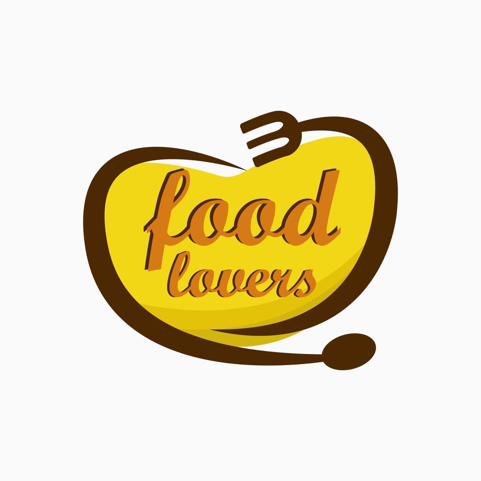 food lovers logo design template. restaurant or cafe logo. spoon and fork illustration vector
