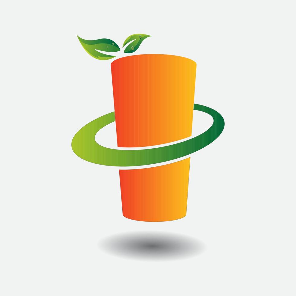 plantilla de diseño de logotipo de jugo de naranja. logotipo de frutas. vector de ilustración de naranja y fruta