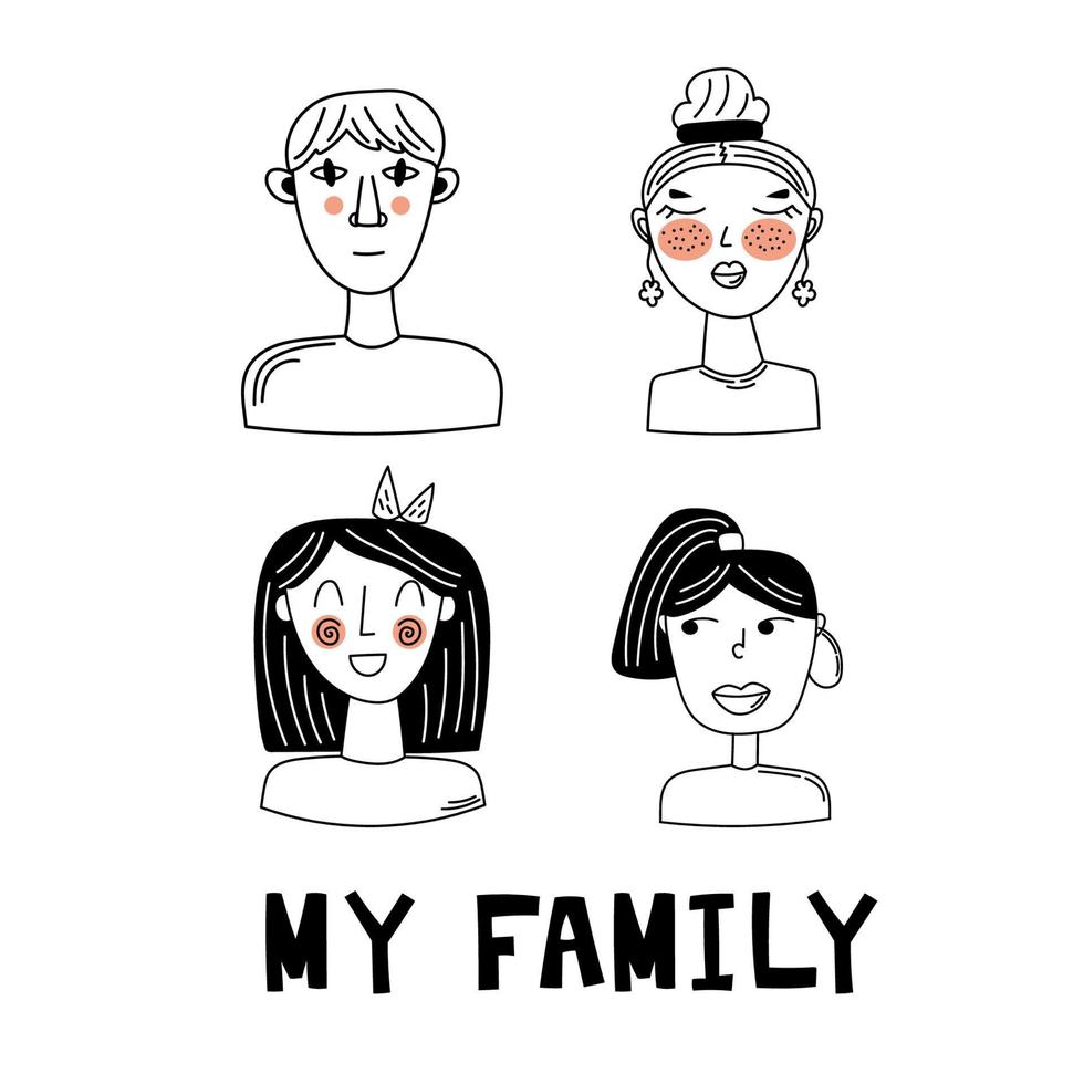 ilustración mi familia vector