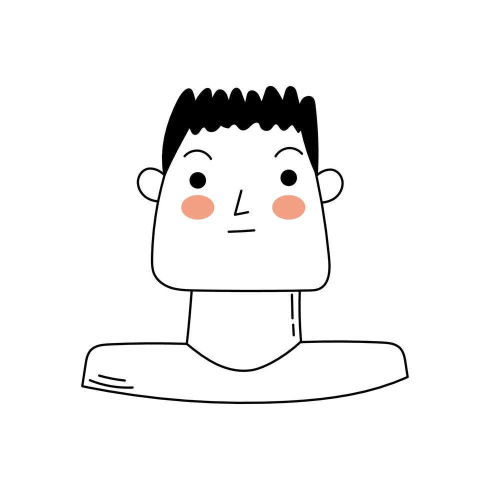 Portrait of a cute man. Hand drawn doodle vector illustration