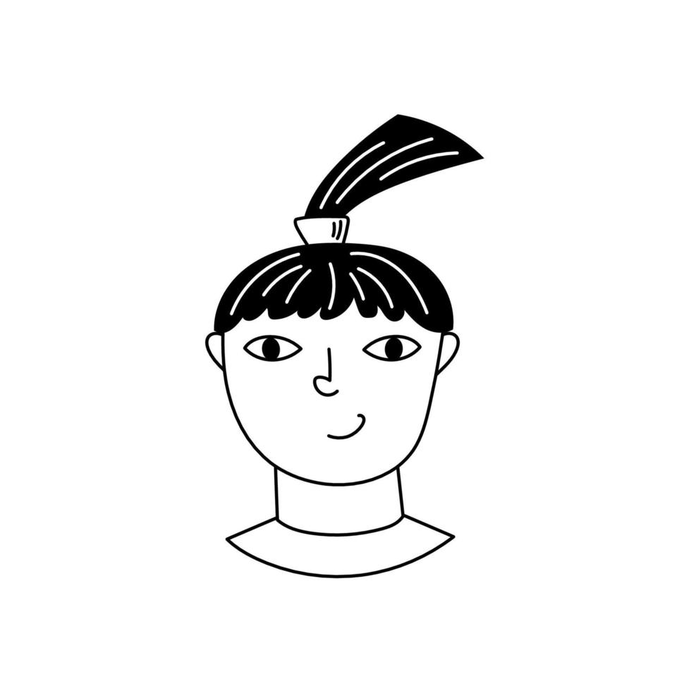 Cartoon doodle teenage girl. Vector sketch illustration.