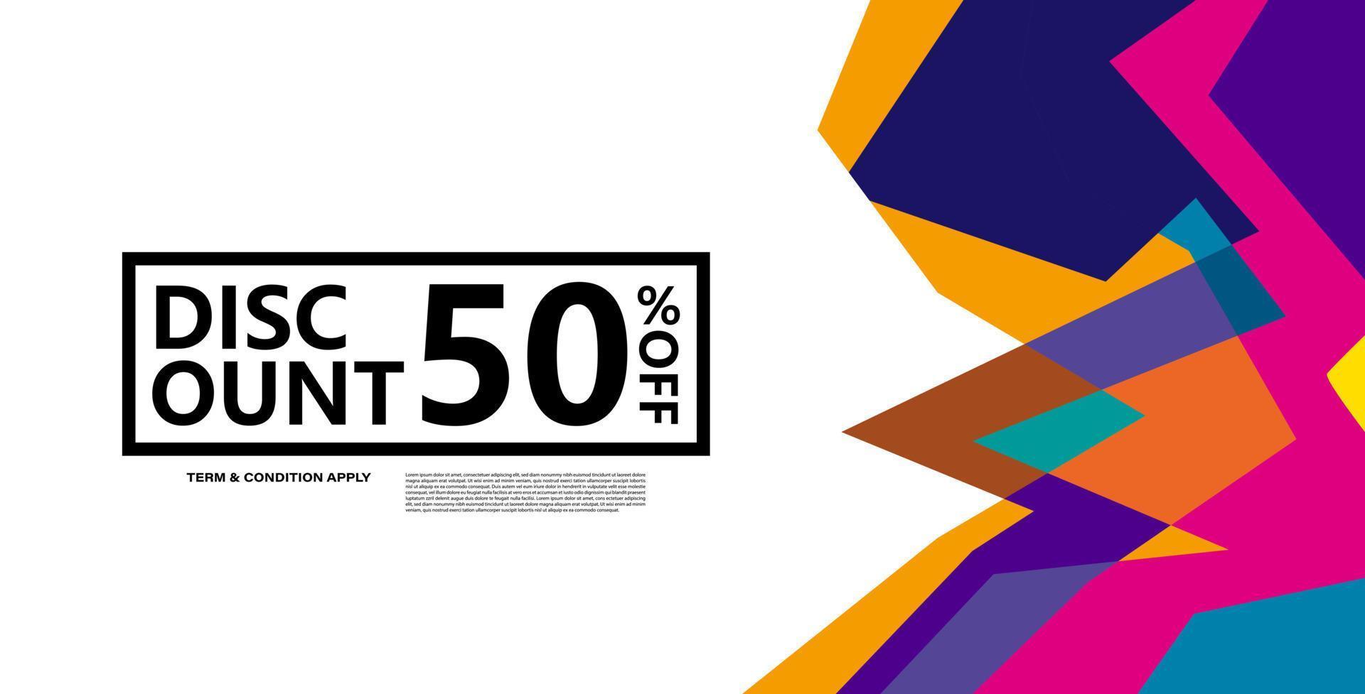 Colorful abstract geometric or fluid banner template. Giveaway, discount, cash back vector