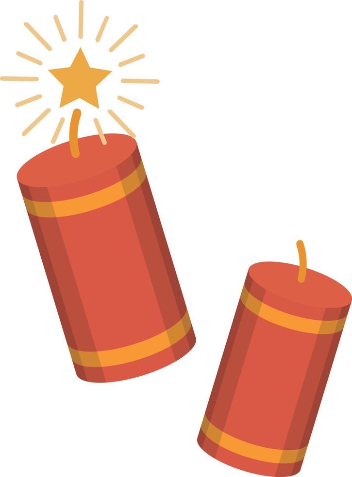 Elements of Chinese New Year firecrackers, culture and traditions, celebrating festivals, vector cartoon style