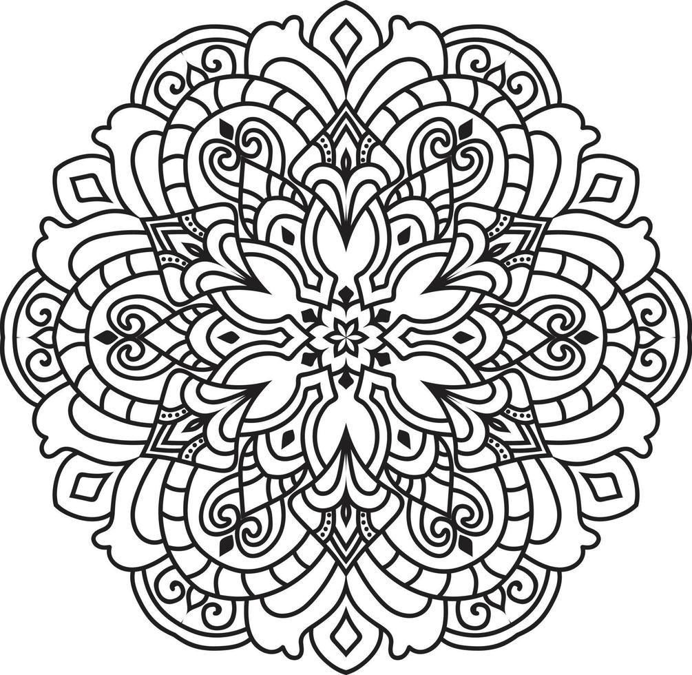 Mandala pattern art background Black and White vector