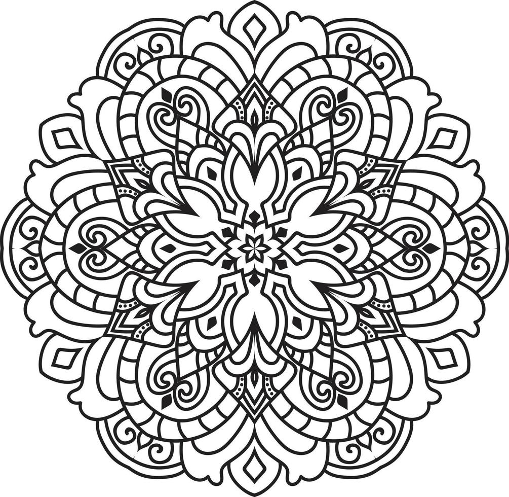 Mandala pattern art background Black and White vector