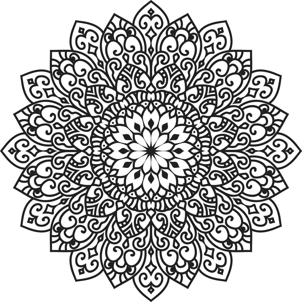 Mandala pattern art background Black and White 13077462 Vector Art at