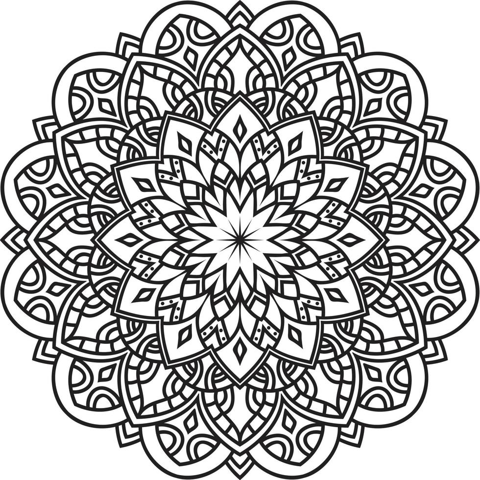 Mandala pattern art background Black and White 13077469 Vector Art at