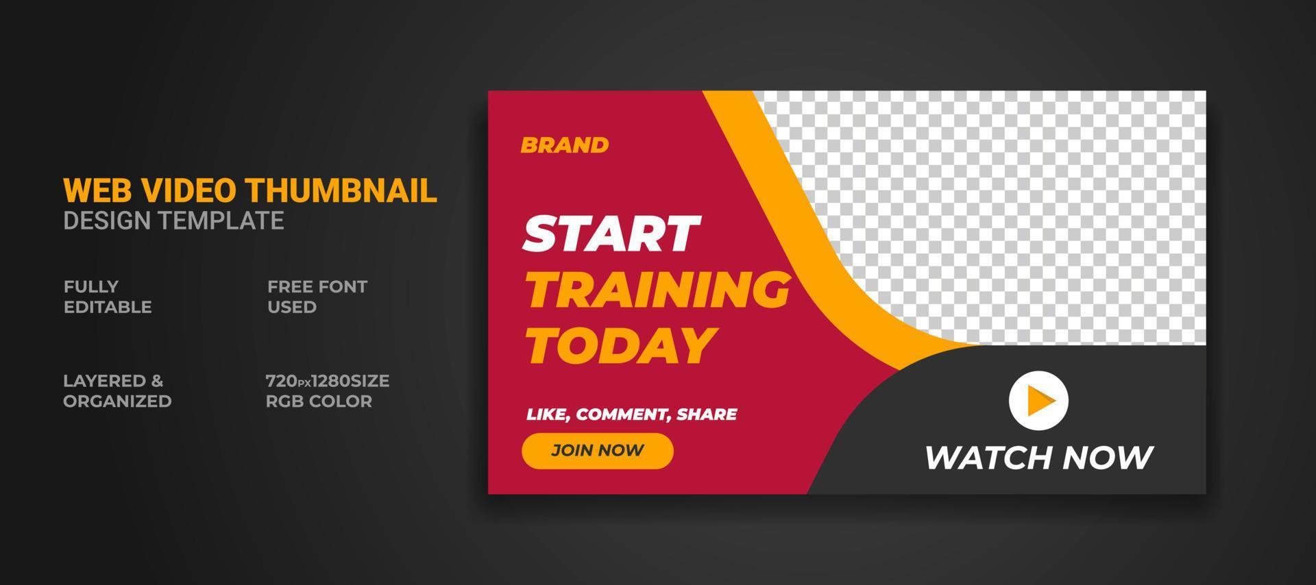 Video thumbnail and web banner template vector