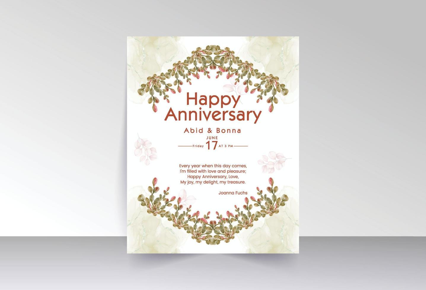 Triangle-shaped yellow summer leaves anniversary card vector