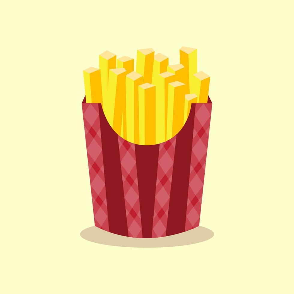 fast food delicious french fries with red packaging vector