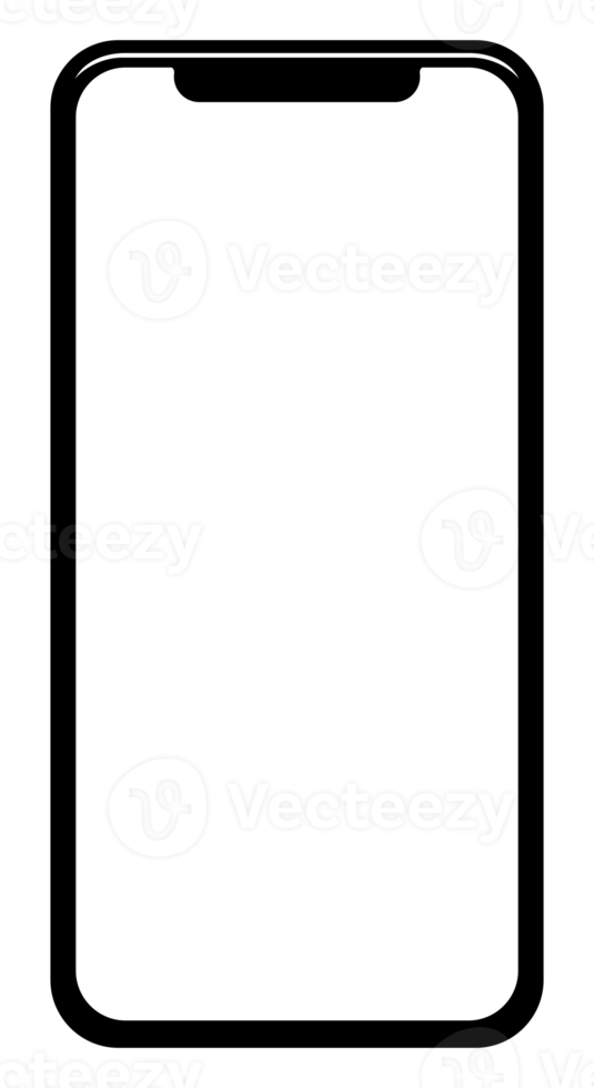 voorkant visie van de smartphone silhouet voor mockup met blanco scherm. formaat PNG