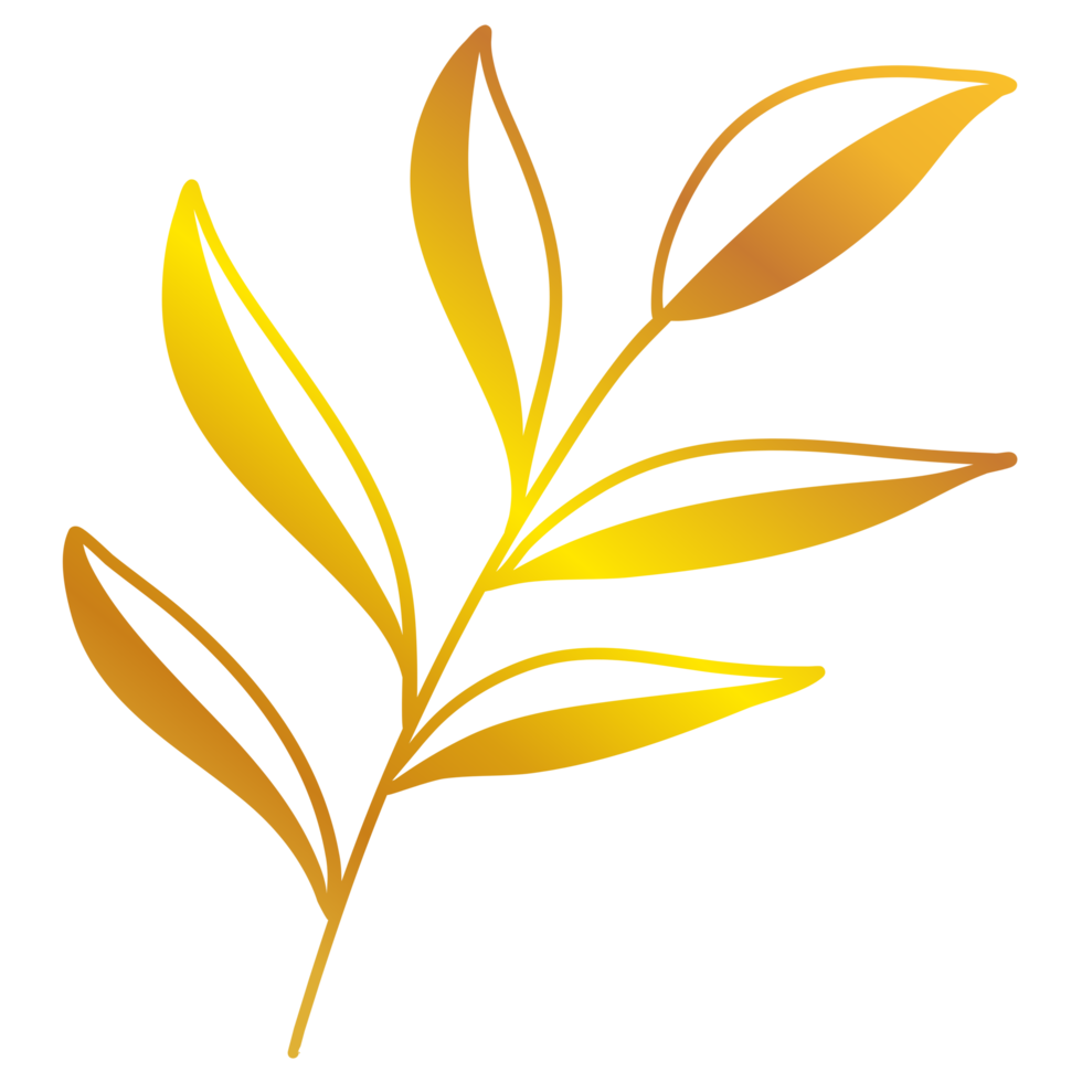 Golden Leaves Illustration png