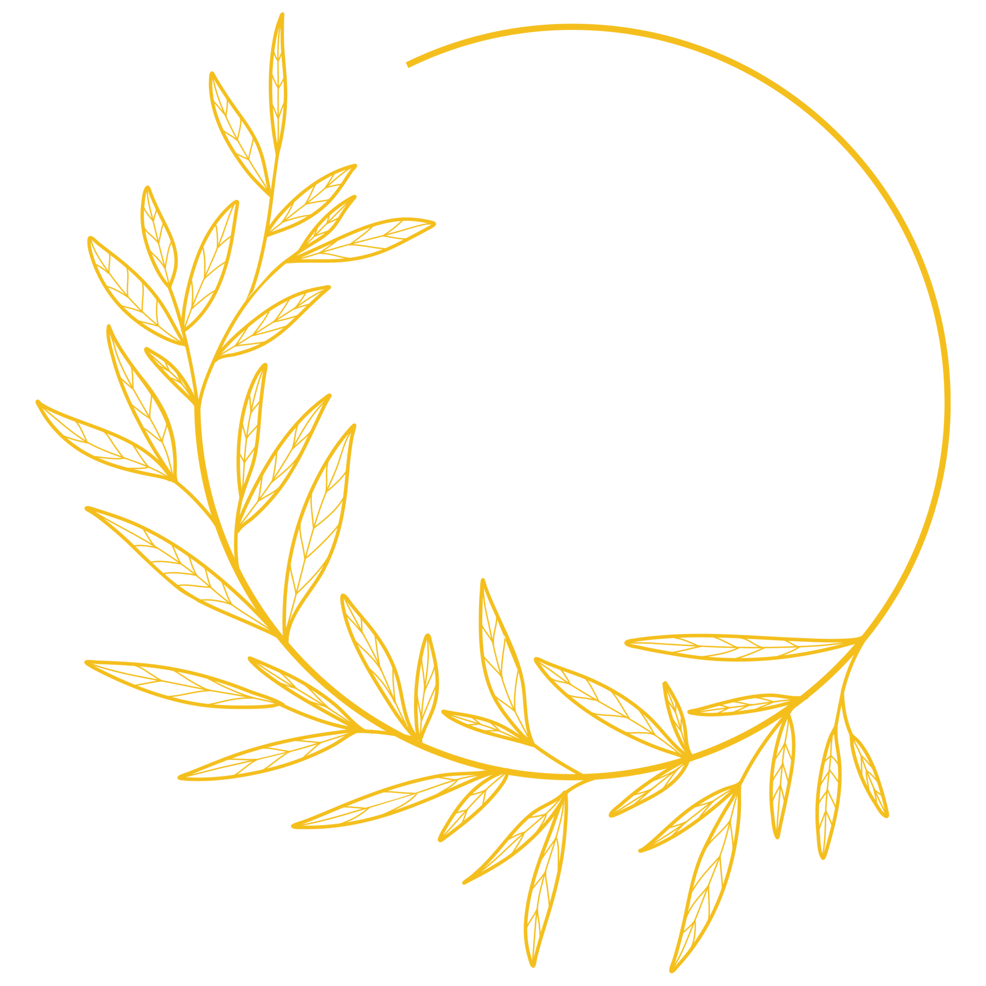 Gold Circle Frame Leaves 13077858 PNG