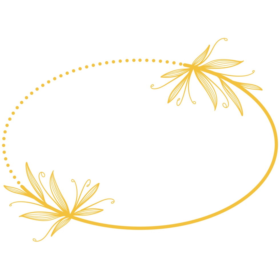 Golden Circle Frame with Leaves png