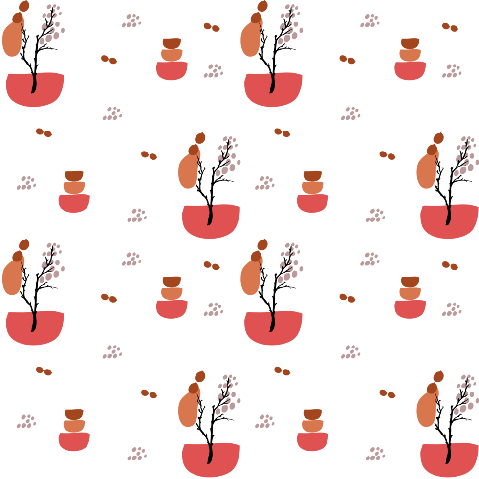 Botanical Boho Seamless Pattern png