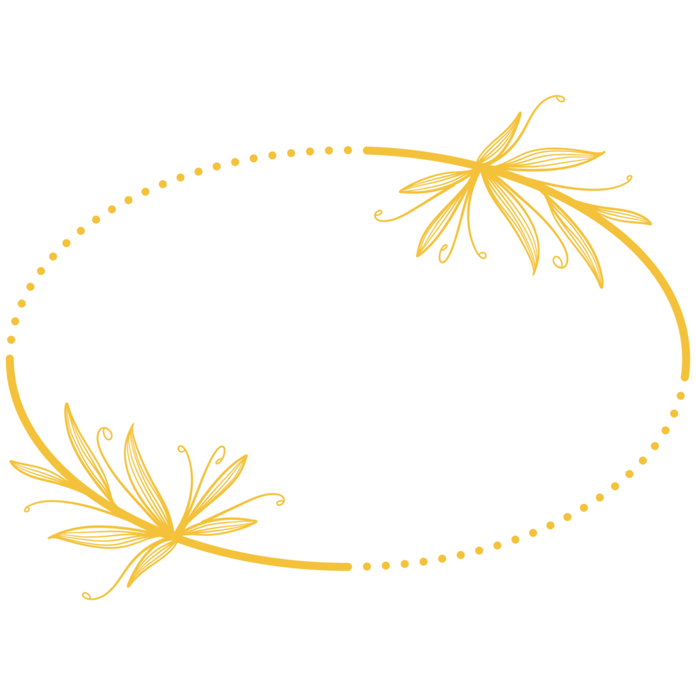 Golden Circle Frame with Leaves png