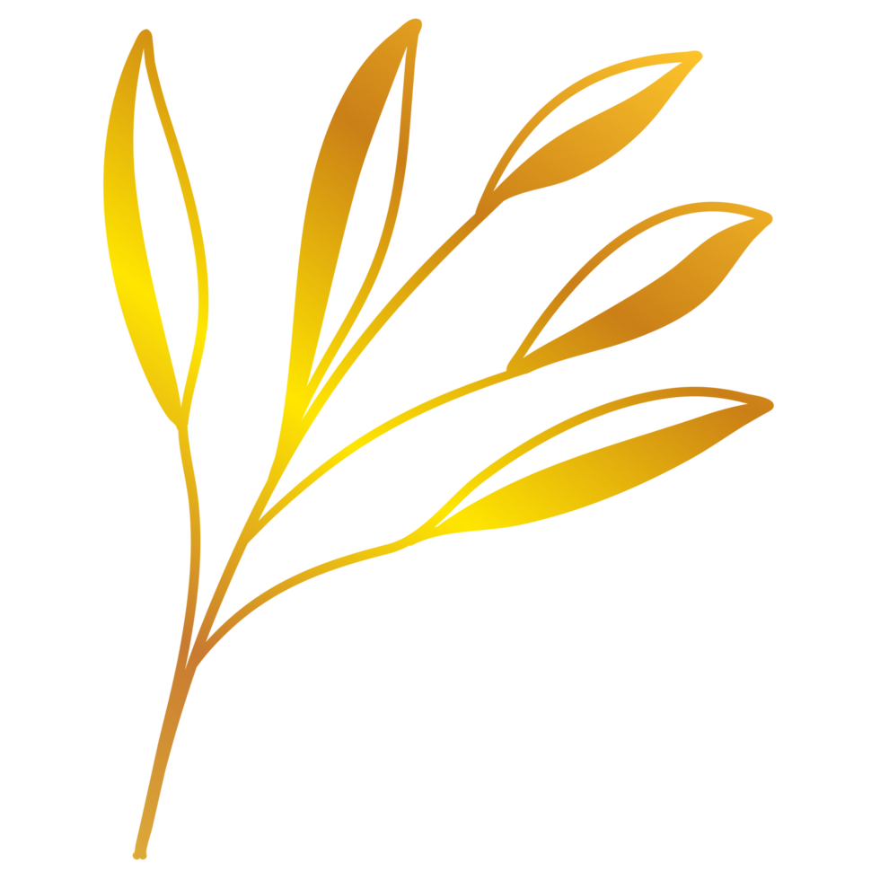 Golden Leaves Illustration png