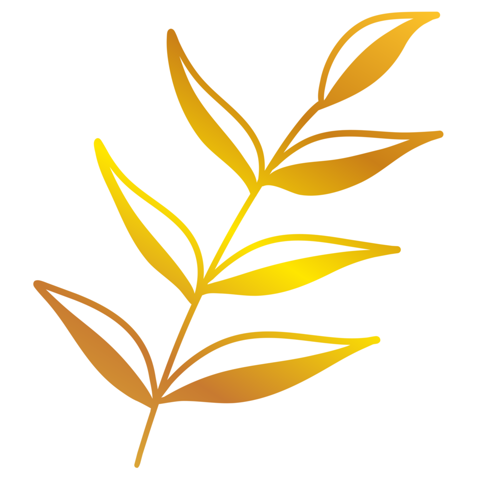 Golden Leaves Illustration png