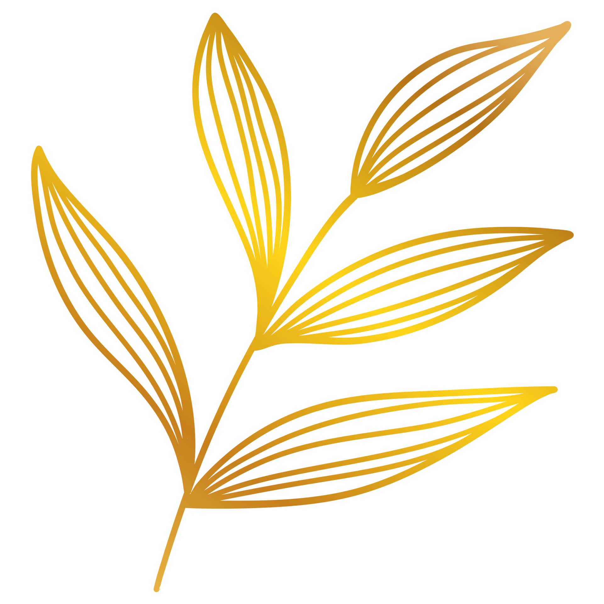 Golden Leaves Line Art 13077992 PNG