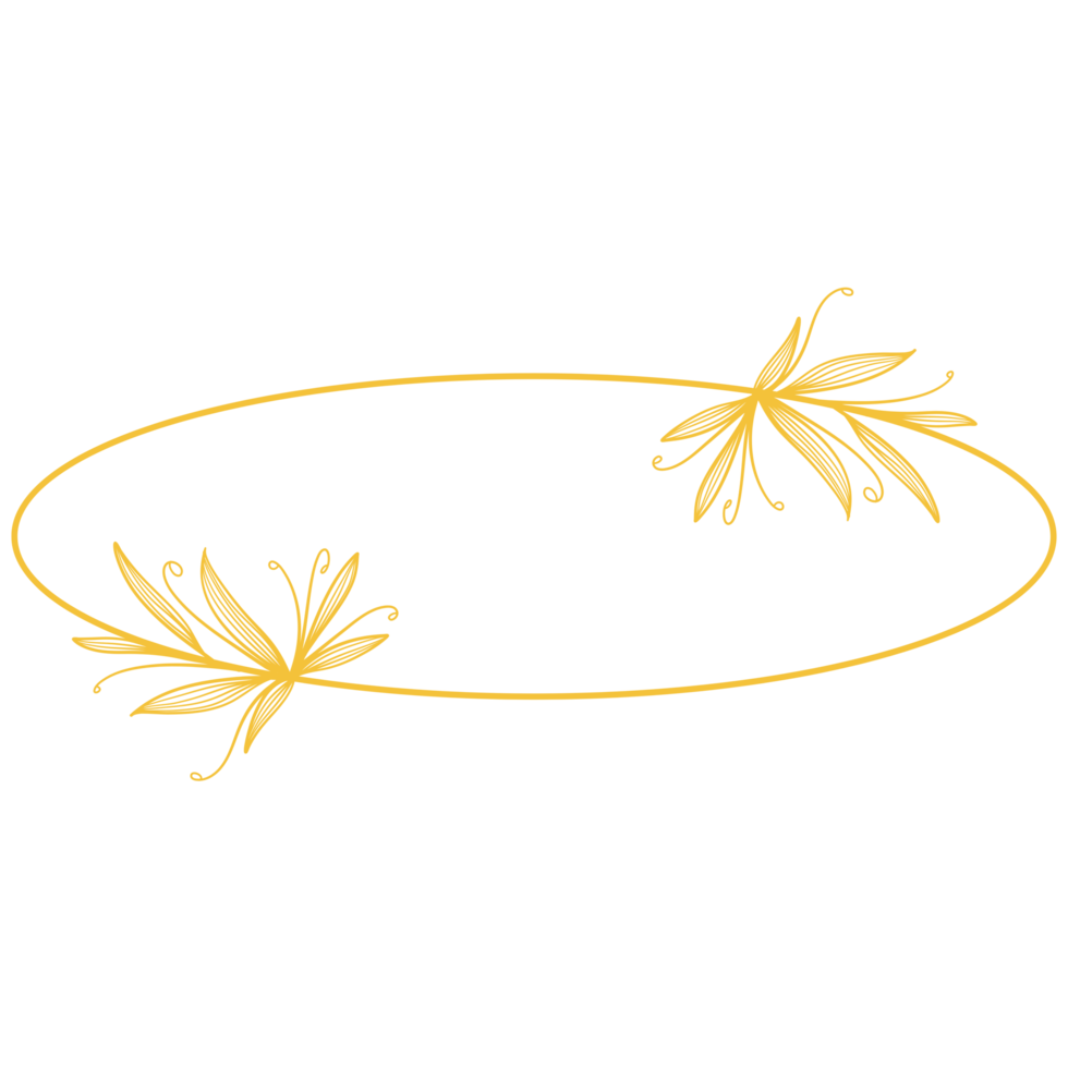 Golden Circle Frame with Leaves png