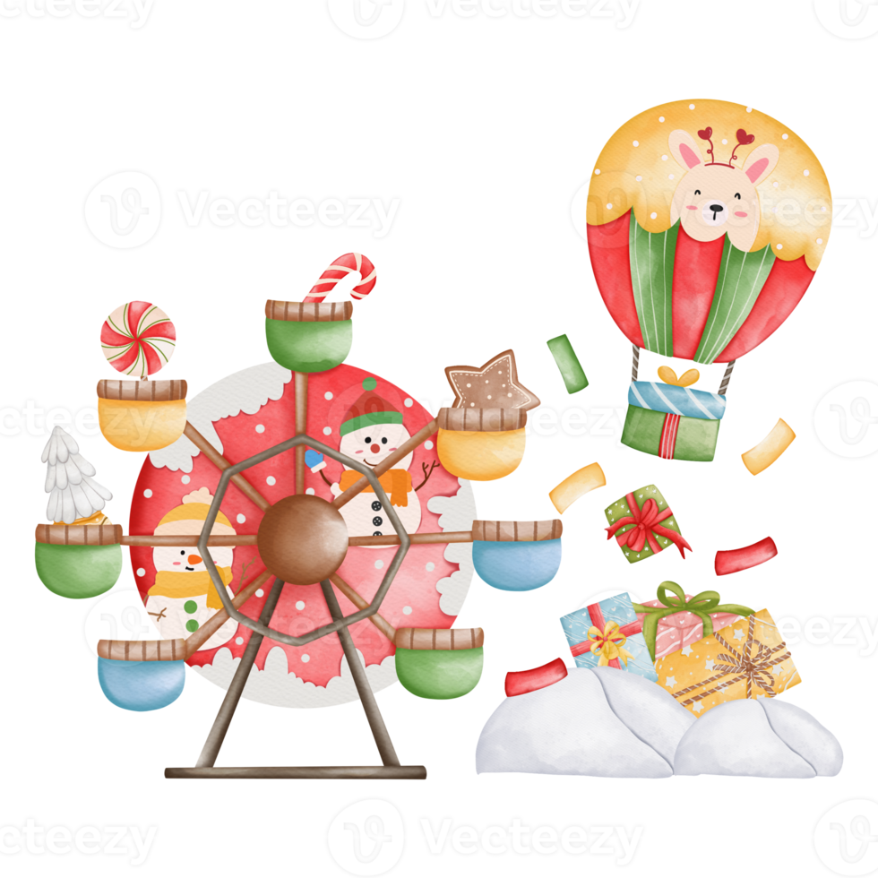 Christmas amusement park illustration, amusement park png
