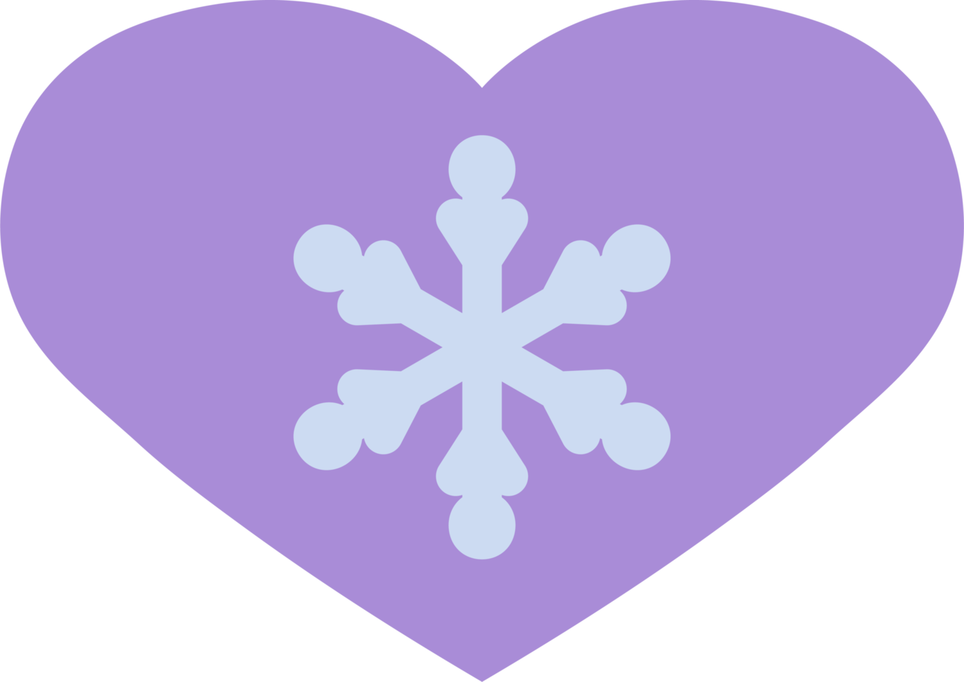 Winter simple blue heart. Transparent PNG clipart for design