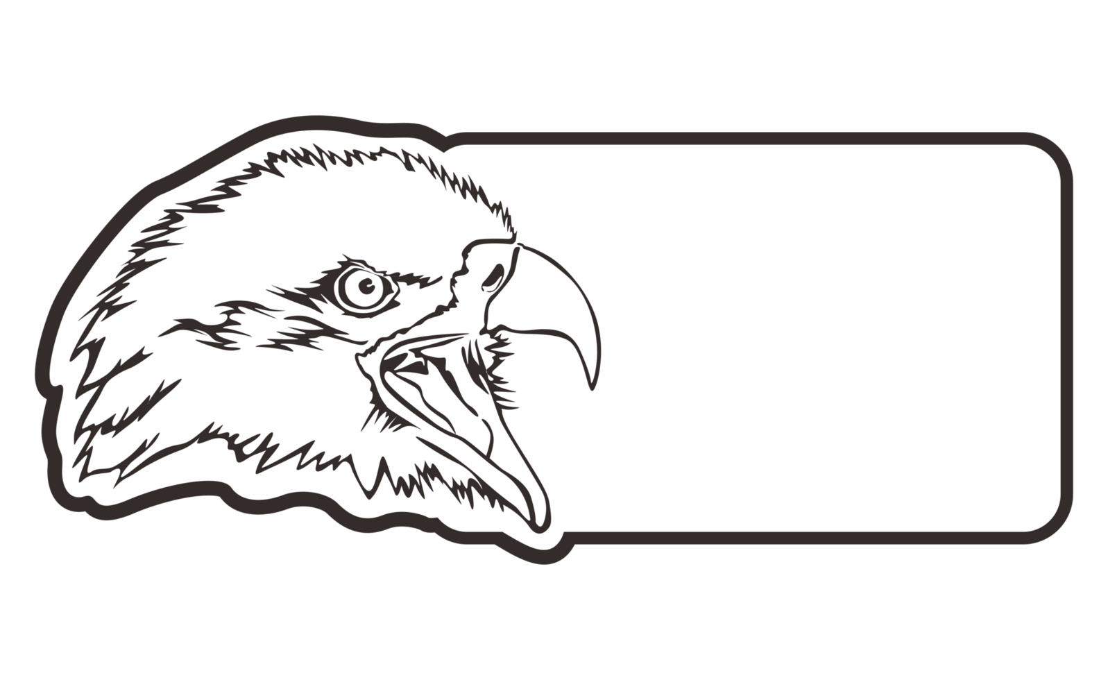 room signboard with eagle line art theme png