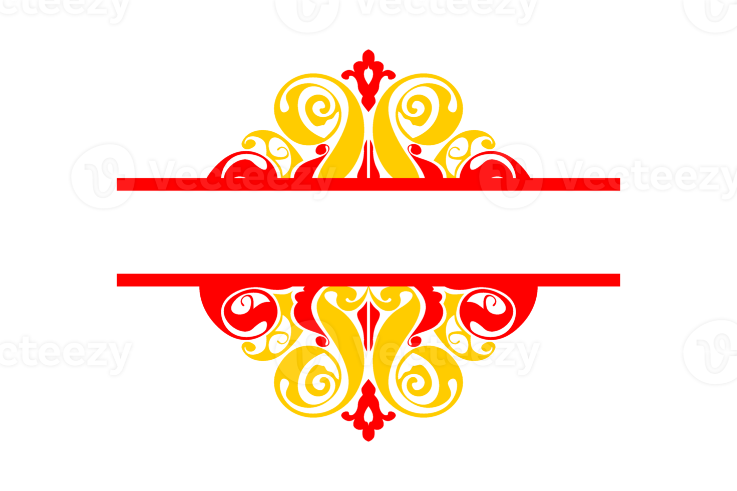 design de borda de ornamento vermelho e amarelo png