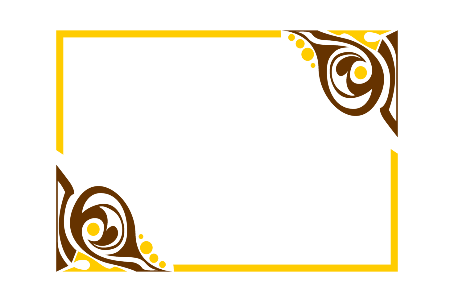 design de borda de ornamento amarelo e marrom png