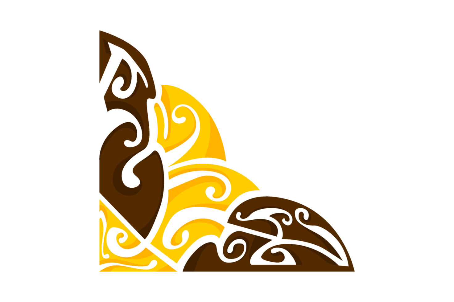 conception de bordure d'ornement bleu jaune et marron png