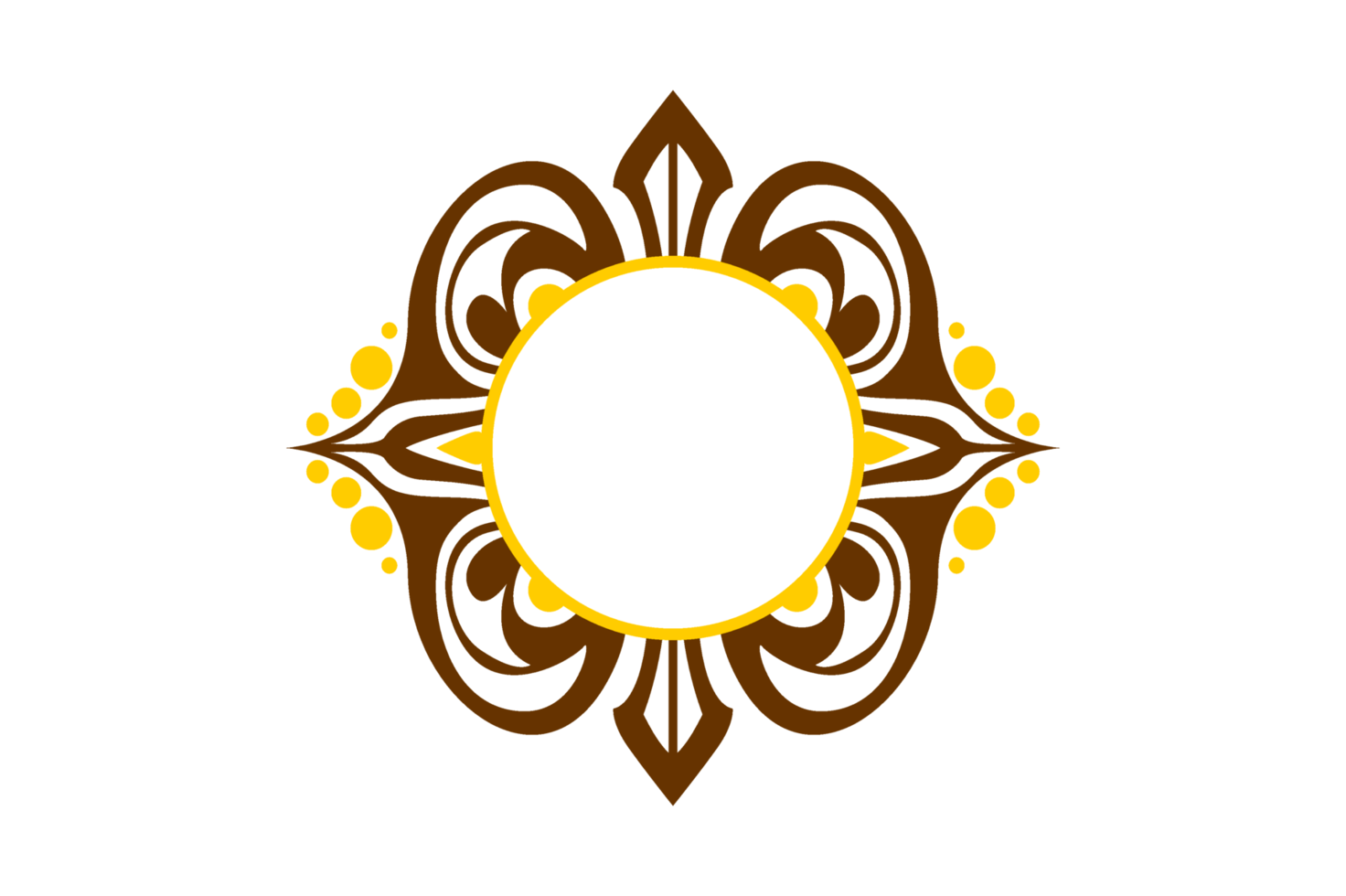 diseño de borde de adorno amarillo y marrón png