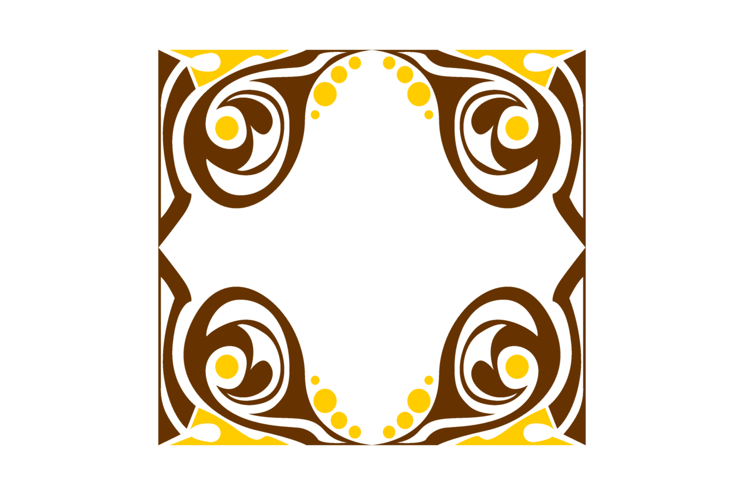 yellow and brown Ornament Border Design png