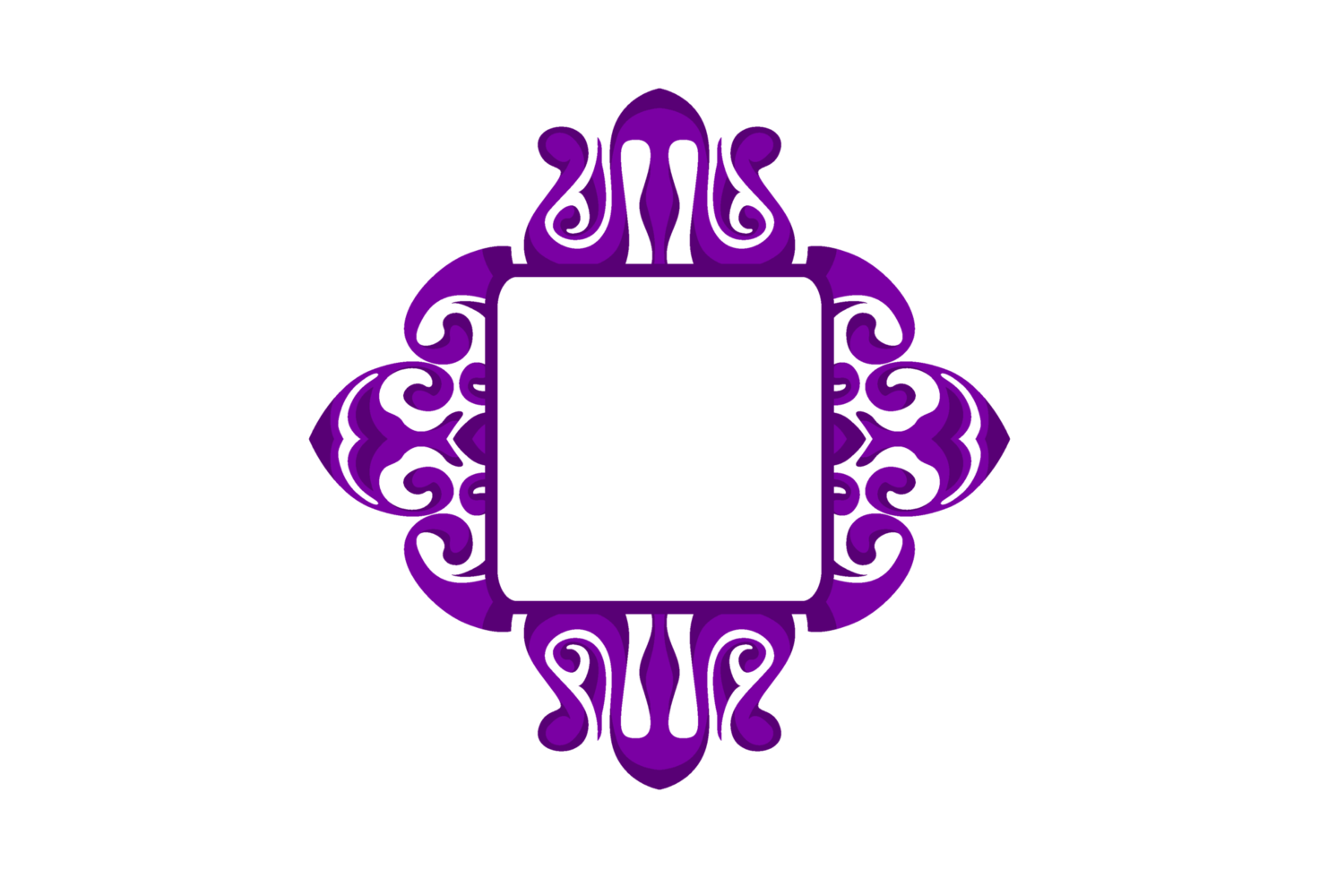 design de borda de ornamento roxo png