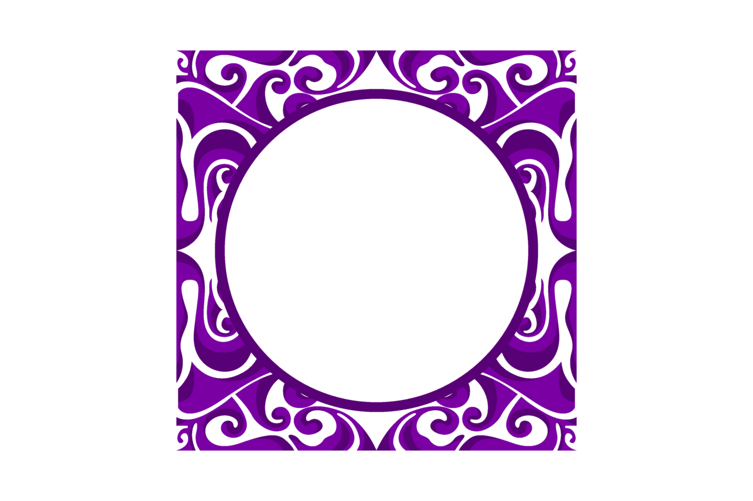 design de borda de ornamento roxo png