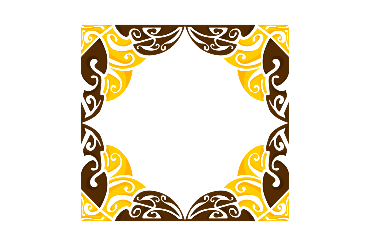 giallo e Marrone blu ornamento confine design png