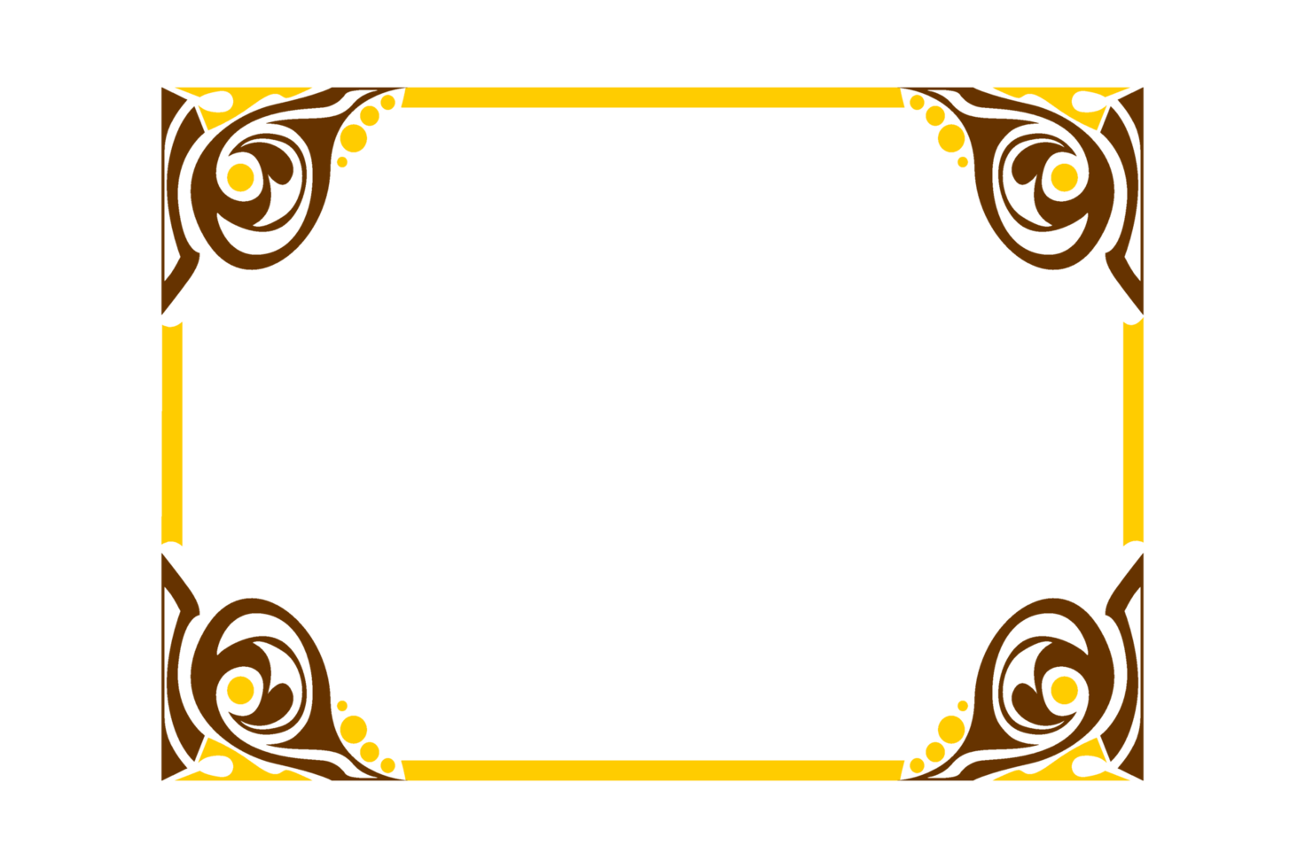 yellow and brown Ornament Border Design png