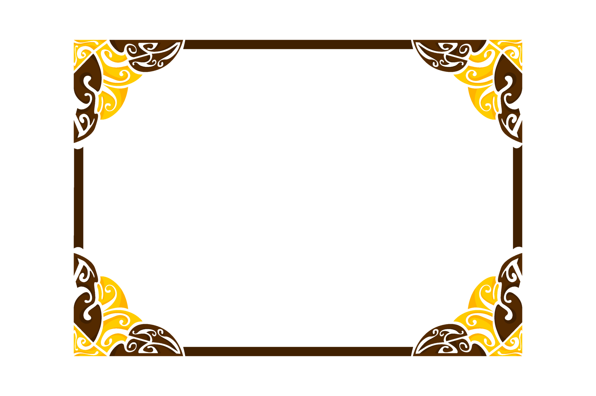 conception de bordure d'ornement bleu jaune et marron 13078280 PNG