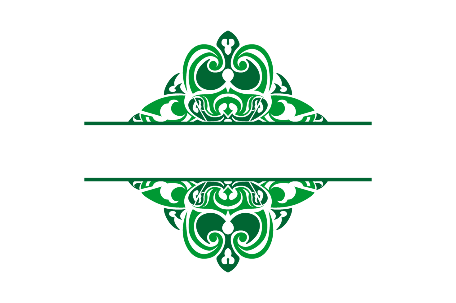 design de borda de ornamento verde png