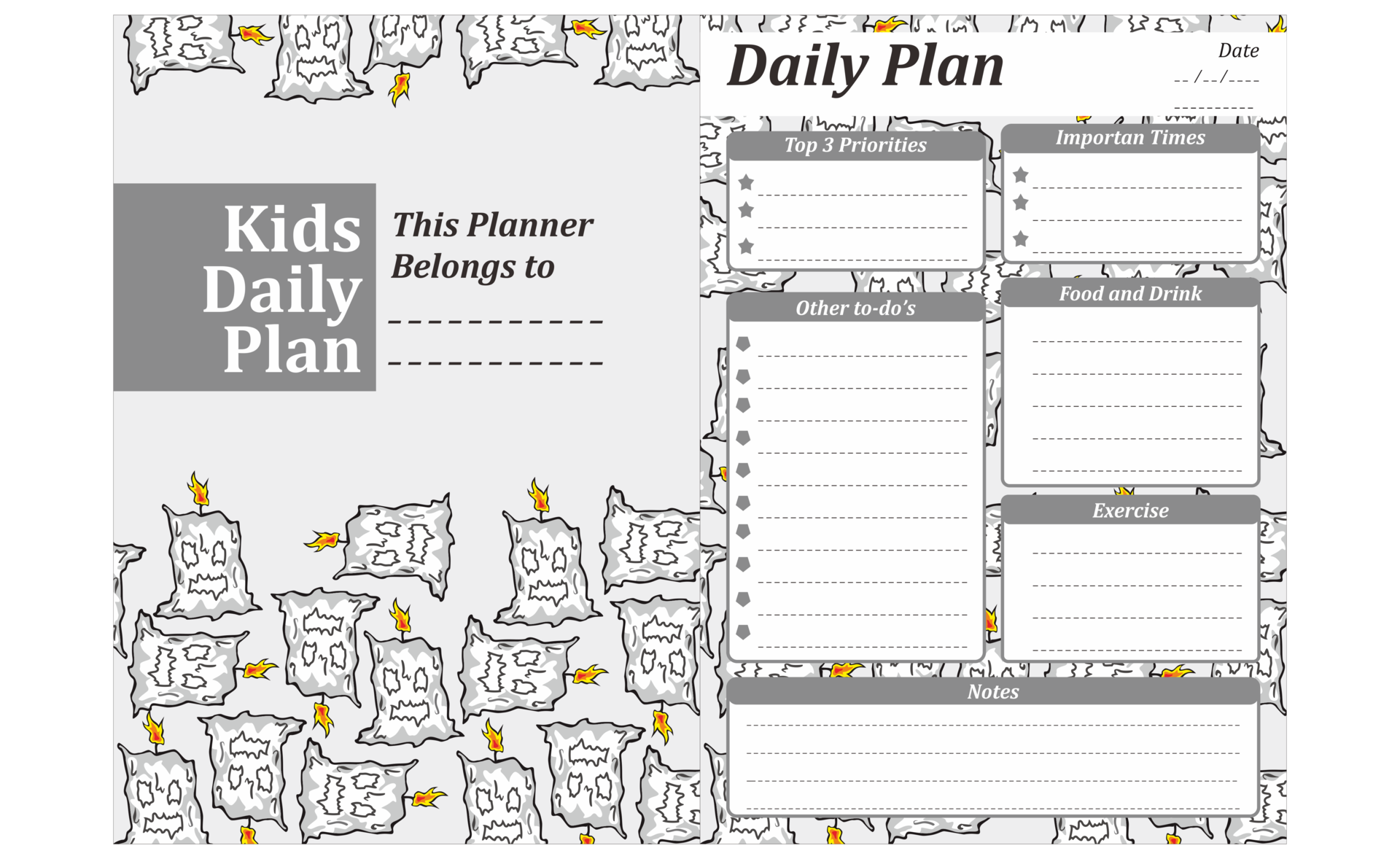 Kids Daily Plan Design With Halloween Wax Monster Theme 13078306 PNG kids-daily-plan-design-with-halloween-wax-monster-theme-13078306-png