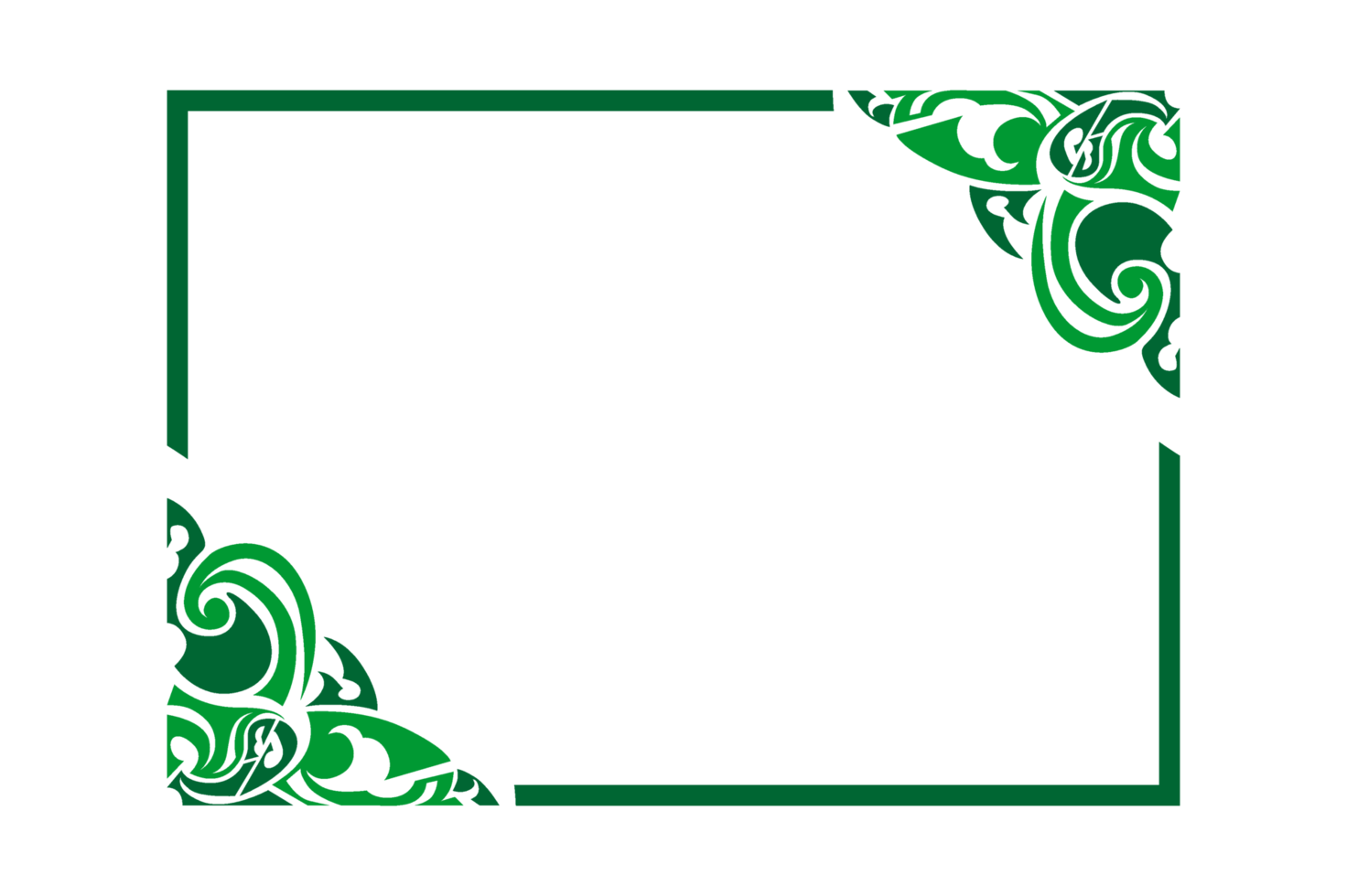 Green Ornament Border Design png