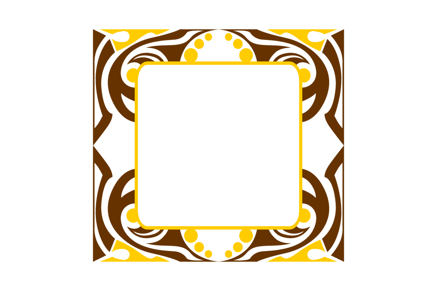 diseño de borde de adorno amarillo y marrón png