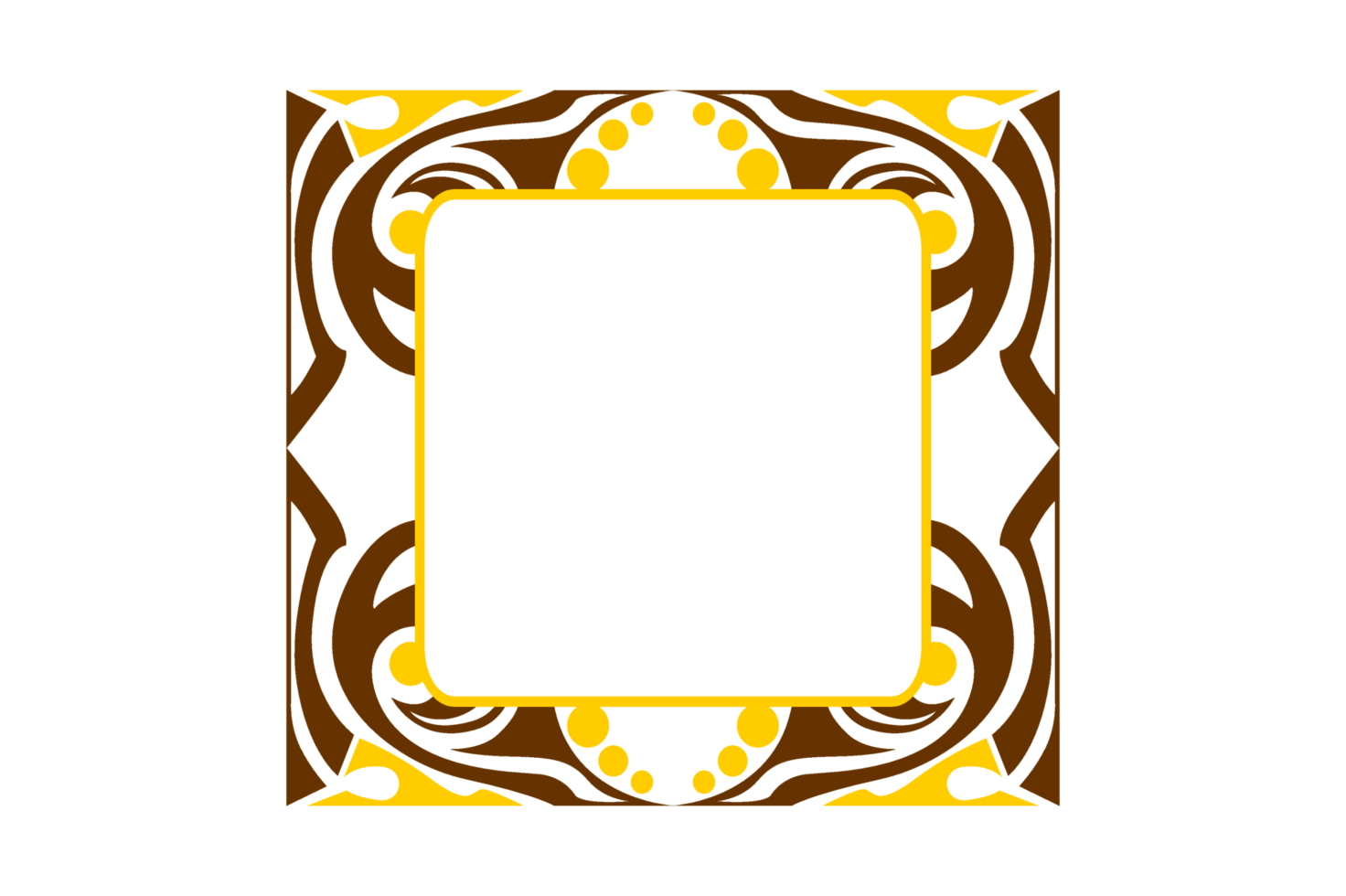 geel en bruin ornament grens ontwerp png