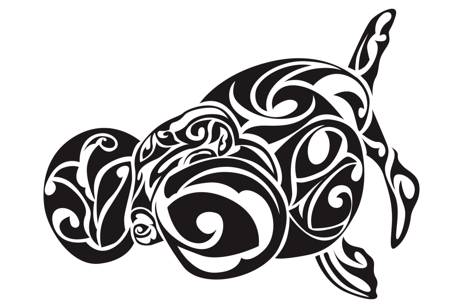tatuaje de adorno de pez dorado negro png