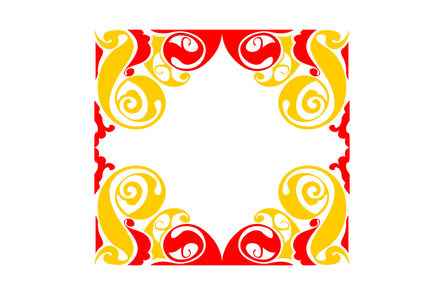 rood en geel ornament grens ontwerp png