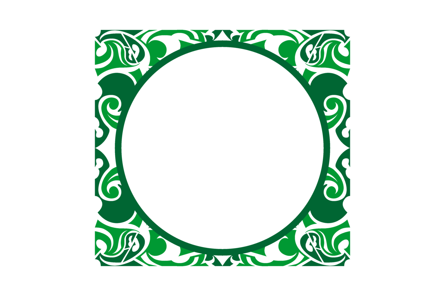 diseño de borde de adorno verde png