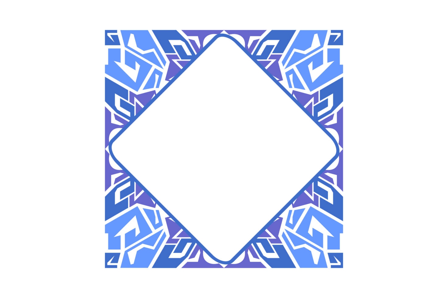 design de borda de ornamento azul png