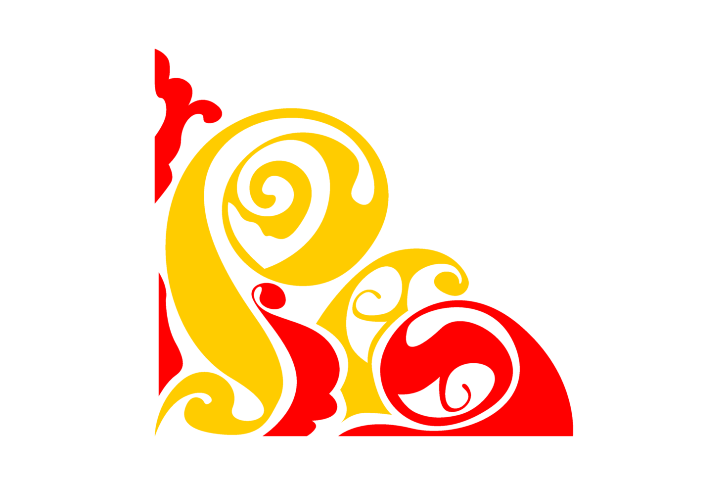 diseño de borde de adorno rojo y amarillo png