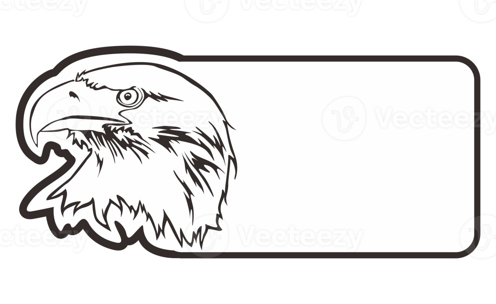 room signboard with eagle line art theme png