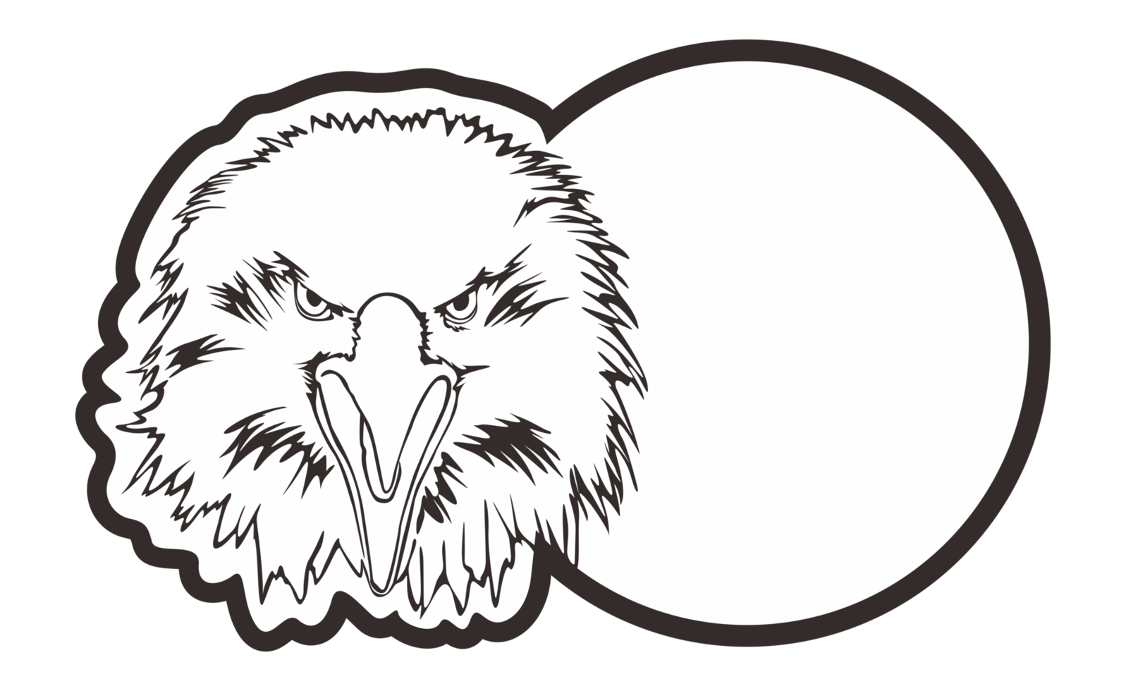 room signboard with eagle line art theme png